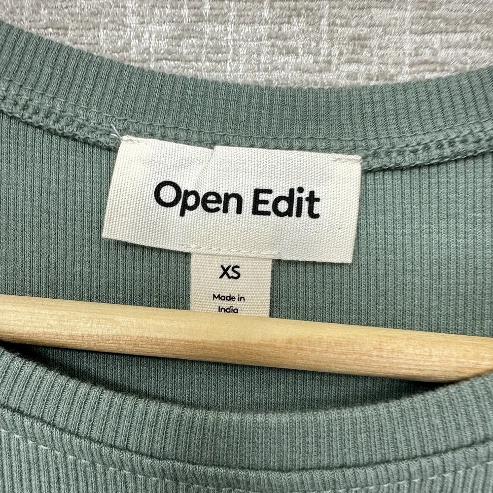 Open Edit Dress Womens Size XS Ribbed Short Sleeve Bodycon NWT‎ Mini Casual